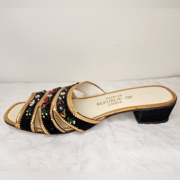 60s Gold Beaded Sandals - Picture 4 of 4